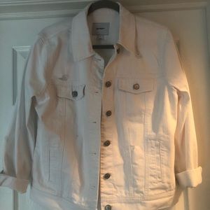 Old Navy white distressed denim jacket